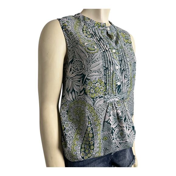 J. Crew Sleeveless Floral Blouse Shirt Top Career Cottagecore Business Casual 0 - Picture 2 of 8